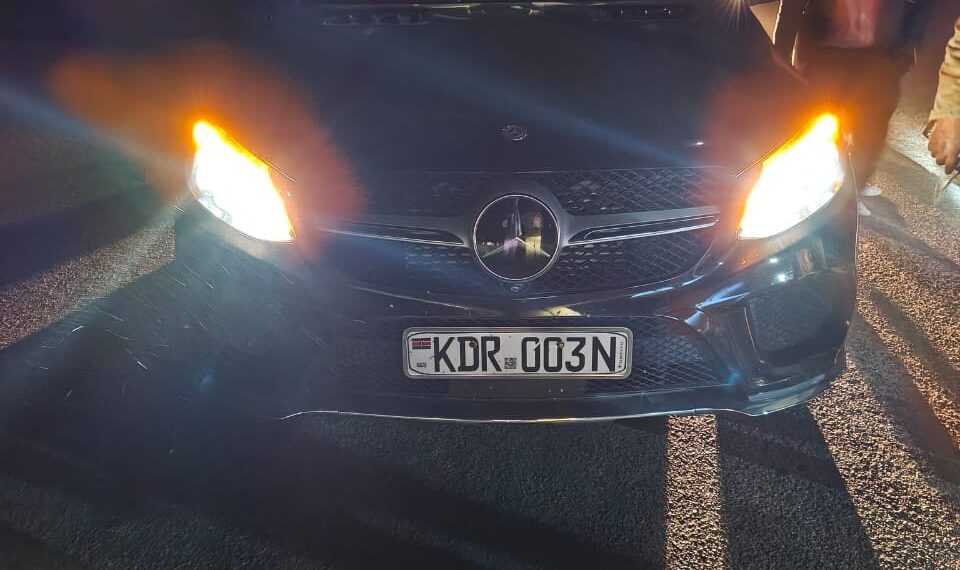 Dramatic escape: Cornered carjackers abandon mercedes mid-chase, melt into nearby bush.